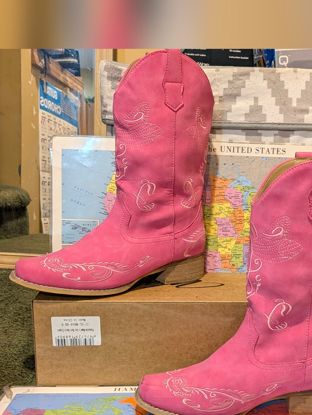 Pink Western Embroidered Cowgirl Boots - Women